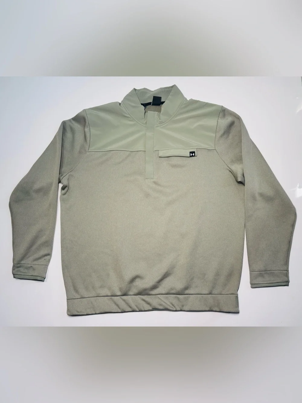 Under Armour Golf Storm 1/4 Zip Pullover Mens 2XL Green Waffle Knit Mock Neck